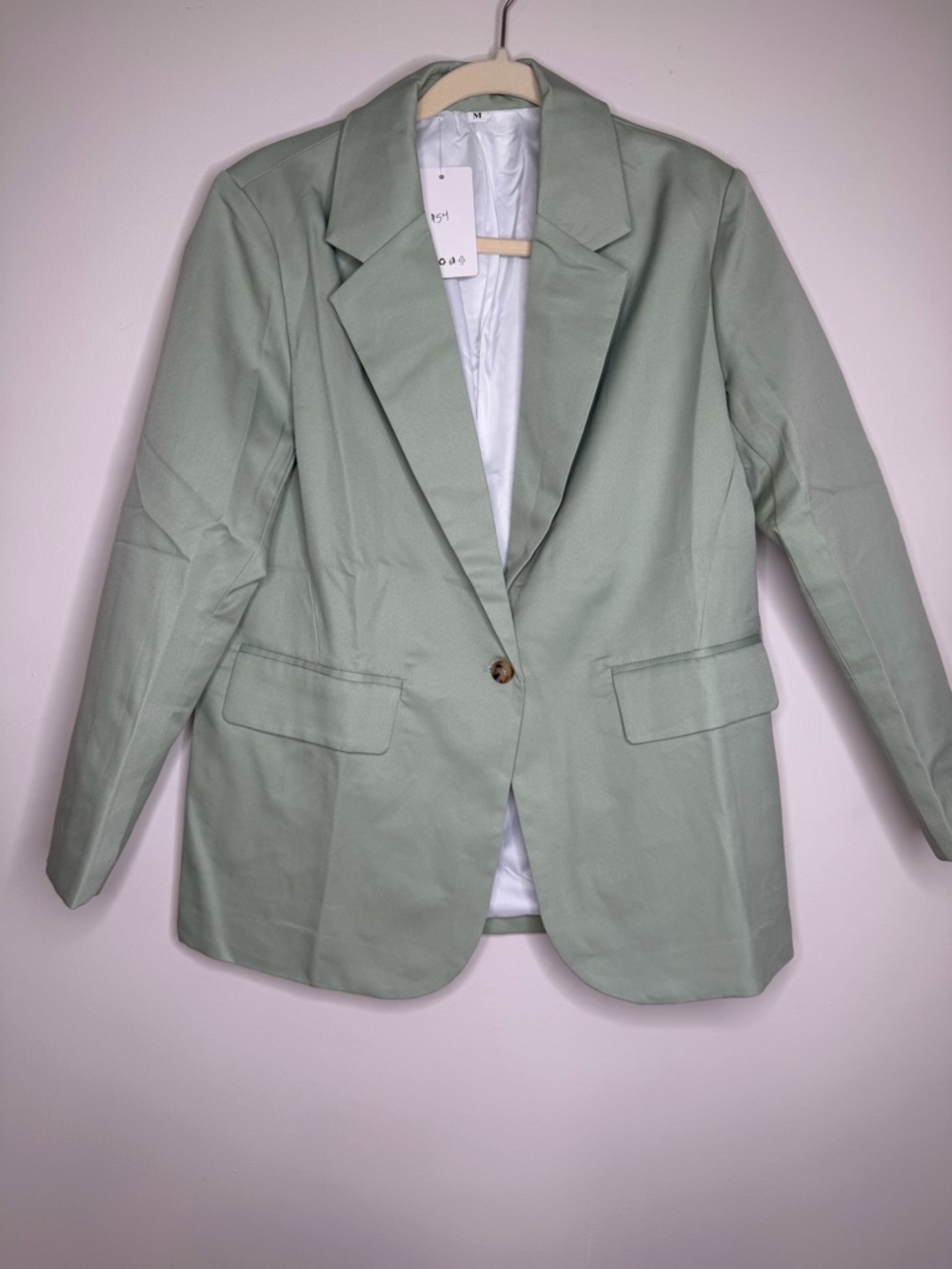 Women’s Mint Green Single-Button Blazer